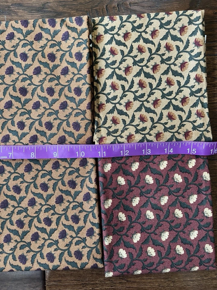 Lot 6 MODA Kansas City Troubles -6 Fat Quarters- Aunt Prudy’s Parlor VTG - Image 2 of 4