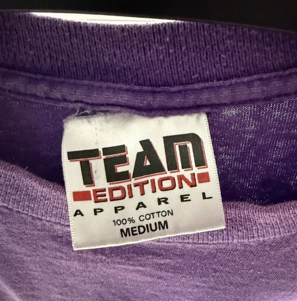 VTG 90s Palm Beach Florida T Shirt Sz M Embroidered Purple Palm Tree Tee - Image 4 of 4