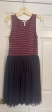 Matilda Jane Dress, Red And Grey Stripes, Womens Size M ‘Twas The Night Style 