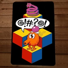 Q Bert Classic Video Game Art 8x12 Metal Wall Sign