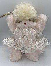 Vintage Ms Noah Angel with wings Baby Doll stuffed plush toy 11 Lace Dress AA17