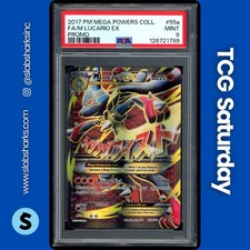 2017 POKEMON XY FURIOUS FISTS MEGA POWERS COLL PROMO #55A/111 M LUCARIO EX PSA 9