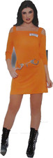 New Prison Inmate Babe Orange Dress Costume Woman S 4-6