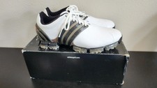 VNDS Adidas Tour 360 3.0 Golf Shoes Men 8.5 White Leather Sneaker Cleats 737899