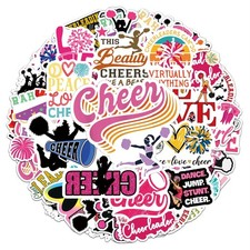 110PCS Cheer Stickers, All Vinyl Waterproof Cheerleader Decals, Colorful