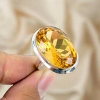 Citrine Gemstone Silver Ring 925 Sterling Silver Ring Silver Statement Ring