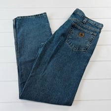 Carhartt Tradition fit Blue Jeans men  s size 34x36 B480 DPS straight leg