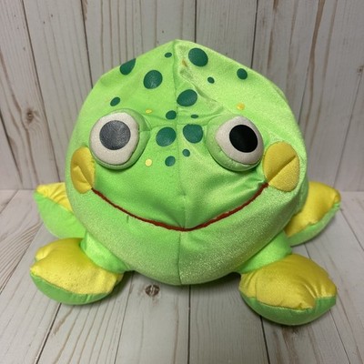 Moshi Frog Plush Green Spotted Round Microbead 10 Inch