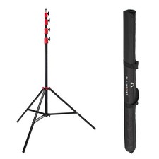 Flashpoint Pro Heavy-Duty Air-Cushioned Light Stand Red, 13' 