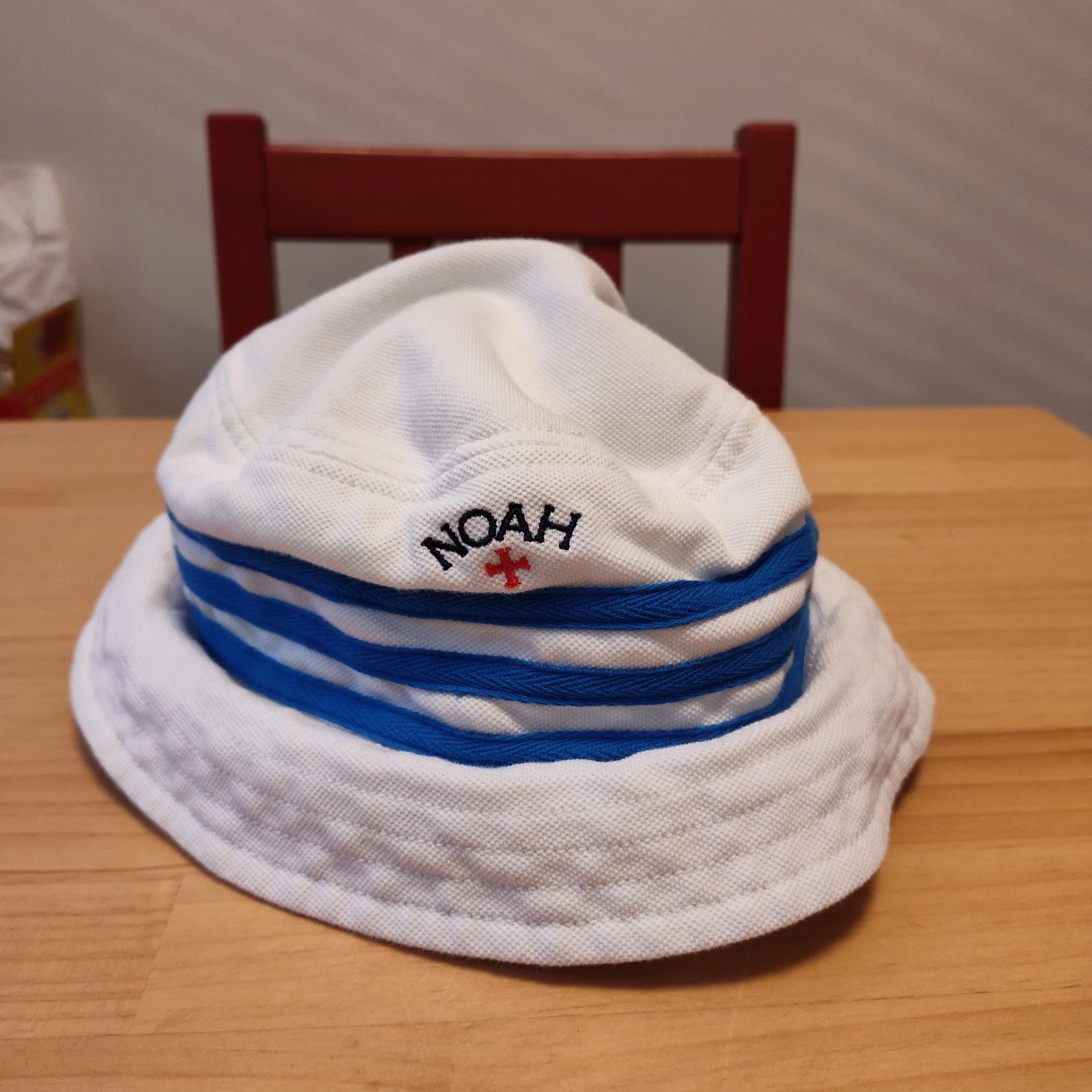 Adidas x Noah striped embroidered cotton-piqué bucket hat