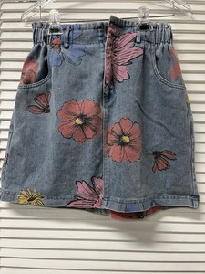 She + Sky Floral Skirt Women’s Jean SZ. M EUC