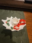 Vintage Single Lefton Holly Berry Candle Holders Christmas Orig Sticker  JAPAN  — photo 3