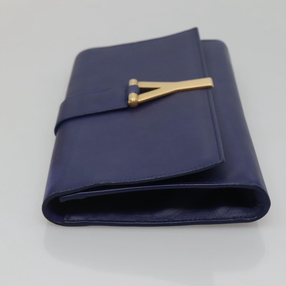 Borsa pochette Yves Saint Laurent Chyc in pelle blu autentica