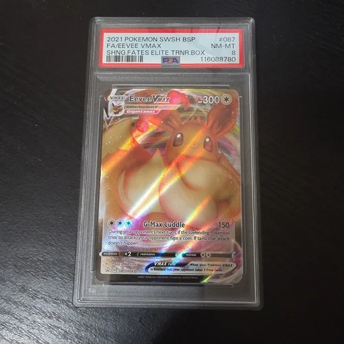 2021 POKEMON SWSH BLACK STAR PROMO #087 - FULL ART - EEVEE VMAX - PSA 8 NM-MT