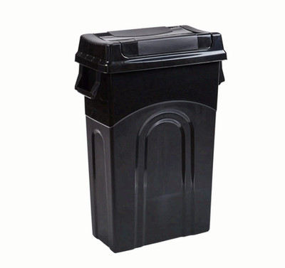 United Solutions 23 Gallon Slim Trash Can w/ Swing Lid Black
