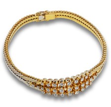 Armreif Armband Brillant 750 Gold 18 Kt Gelbgold Damen Wert 6900,-