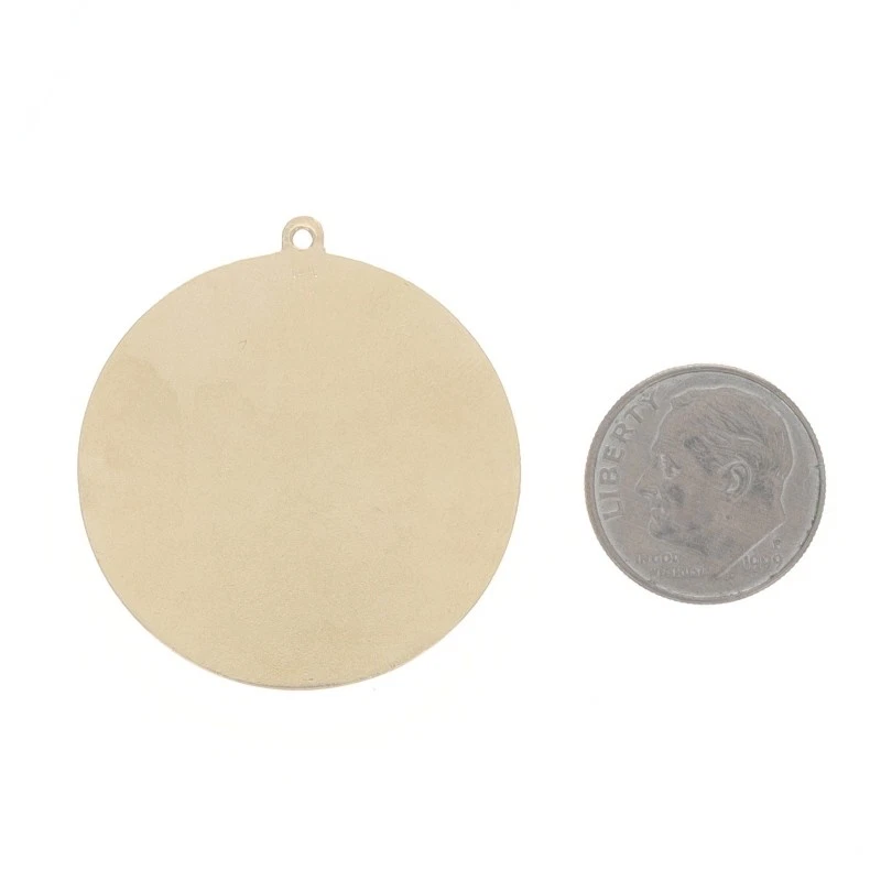 Yellow Gold Lab Created Coral Sapphire Chalcedony Nativity Charm - 14k Christmas - Image 3 of 4