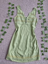 Next Green Linen Blend Sleeveless Mini Dress