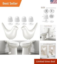 Rust-Resistant Ceramic Bird Toilet Bolt Covers - 2-Pack with 4 Universal Caps