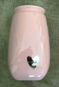 Debi Lilly 6”  Pink Vase with Silver Heart Design