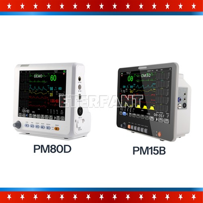 #ad 8#x27;#x27; 15.6#x27;#x27; Portable Patient Monitor Multi parameter ECG NIBP Spo2 TEMP RESP $512.99