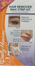 2 Pack Sally Hansen Hair Remover Wax Strip Kit Face Brows & Bikini 42 ct X 2