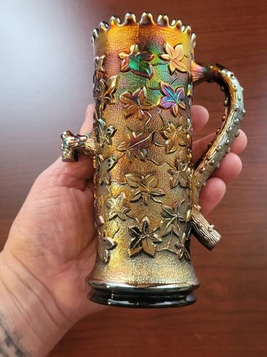 Nice Purple Northwood Carnival Glass Ivy Town Pump No Damage Great Color