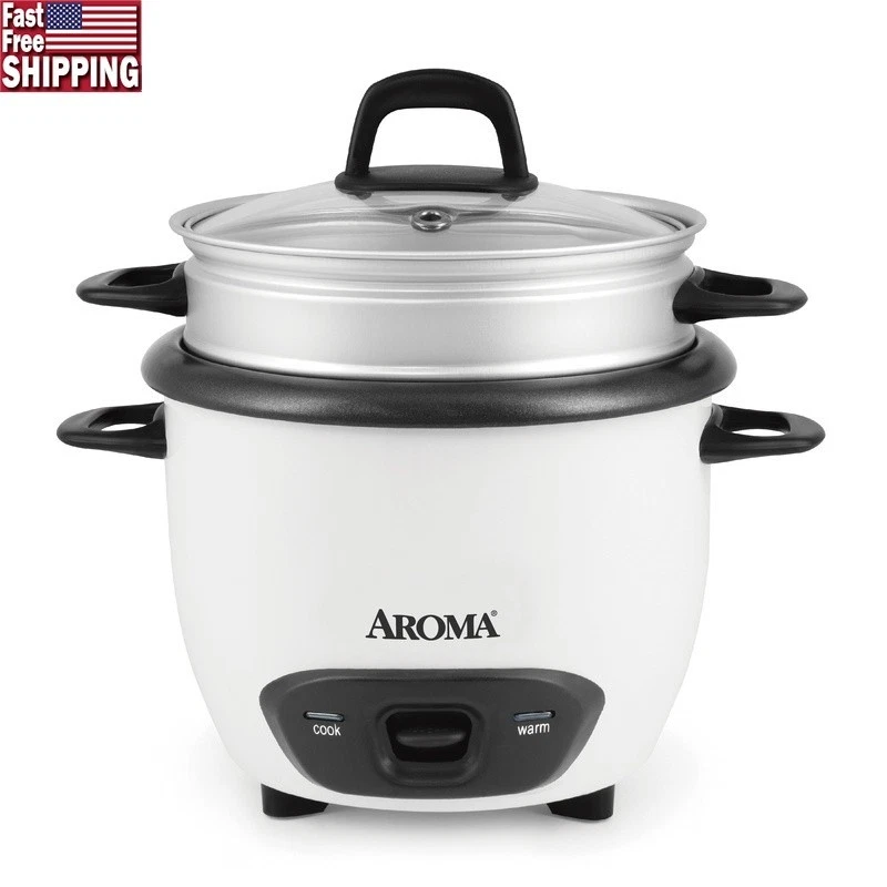 6-Cup Rice Cooker Food Steamer One-Touch Keep Warm Nonstick Easy Cleanup New