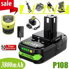 For RYOBI P108 18V Cordless Drill Power Tool High Capacity Battery/Charger