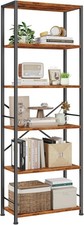 6 Tier Book Shelf Tall Wide Bookshelf Industrial Open Bookcase Display Shelves