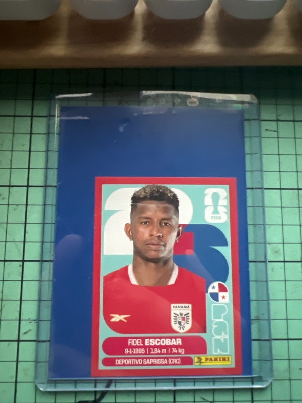 2026 PANINI  WORLD CUP STICKER, Red Rimmed Fidel Escobar, PAN 4