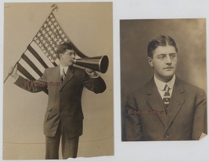 Vintage 1910s WWI Lieutenant J. Henry Smythe, Jr. Red Cross Megaphone Man Photos