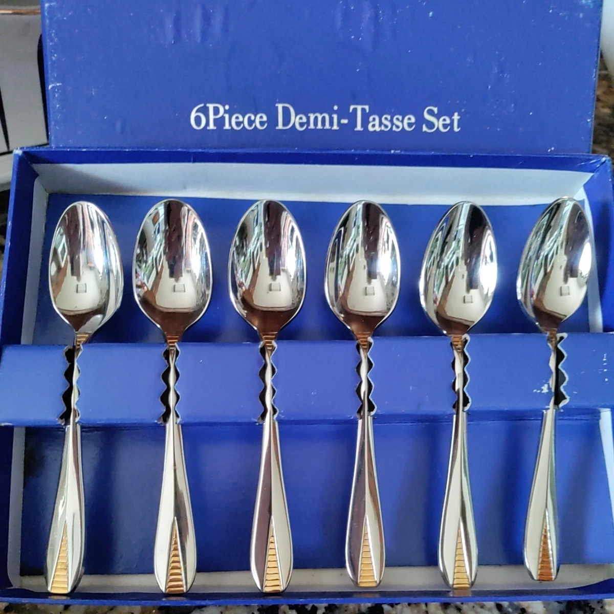 Demitasse Spoon Set In Antique Us Sterling Silver Flatware for