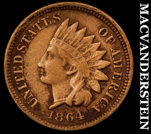 1864 Indian Head Cent- Copper Nickel- Very Fine Semi Key No Reserve #J1752