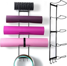 MRZZATA 5-Tiers Yoga Mat Holder Wall Mount, Metal Storage Rack for Mats/Wheels,
