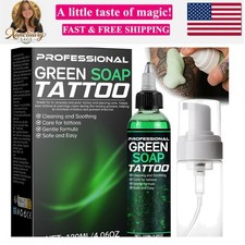 Green Soap Tattoo 4OZ - Concentrated Tattoo Soap with Foaming Bottle 120ml, W...