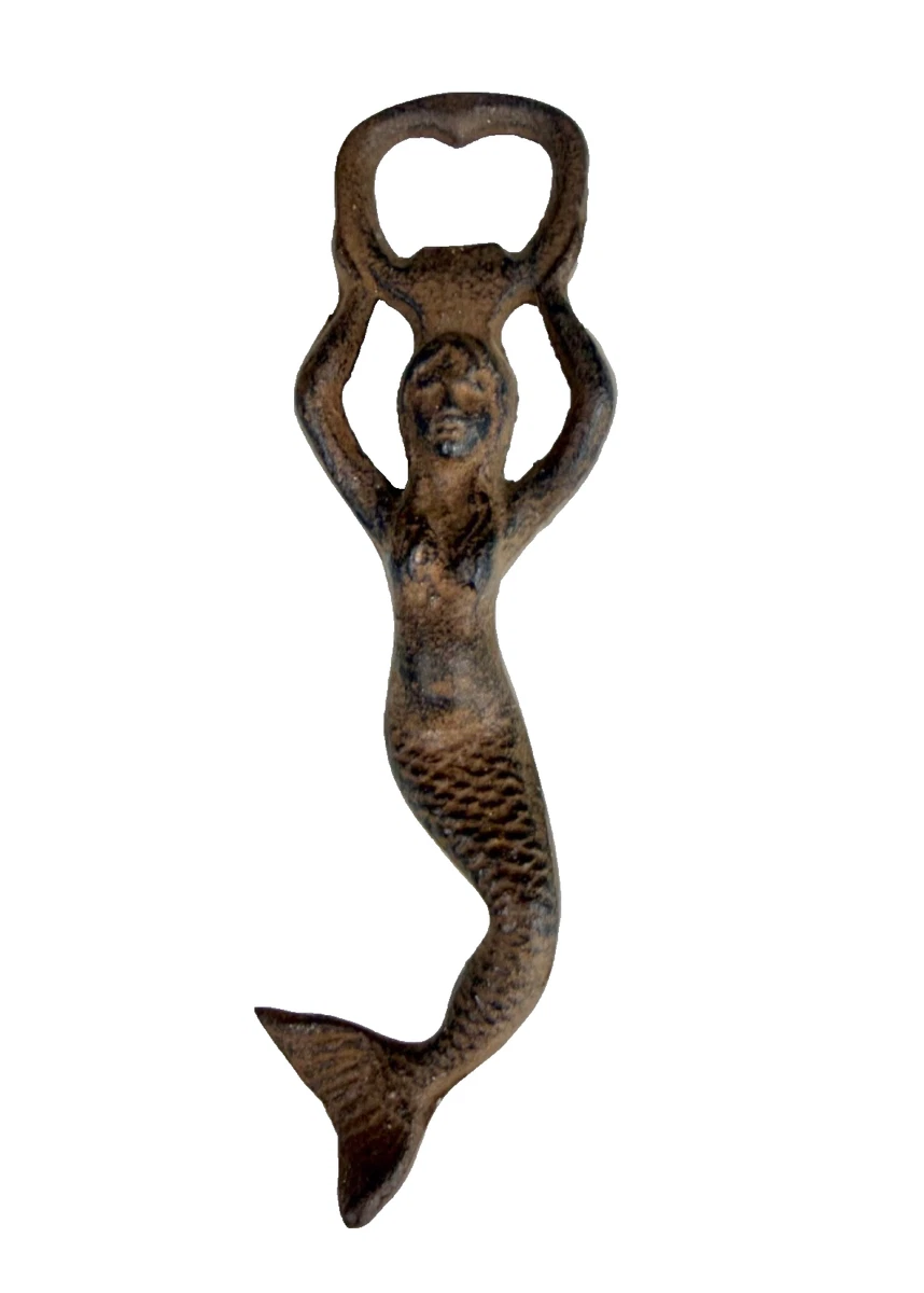 Metal Mermaid Bottle Opener - Coastal Kitchen & Bar Decor - Party Metal Mermaid Bottle Opener - Coastal Kitchen & Bar Decor - Party