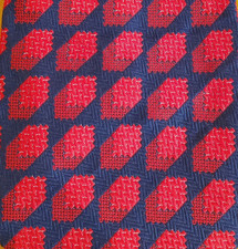 1970s VINTAGE FUNKY DISCO MOD HIPPIE  MENS TIE  BLUE w/ RED CUBES  54"