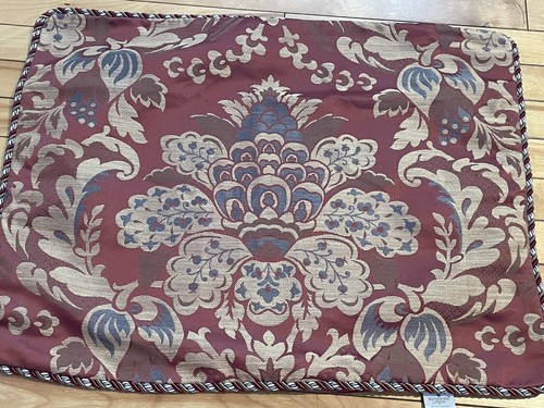 2 WATERFORD LINENS STANDARD DAMASK PILLOW SHAMS RUST GOLD GRAY PIPING (HV KINGS) - Picture 12 of 17