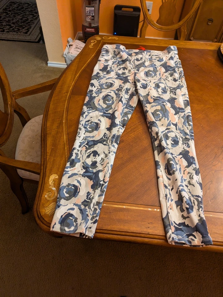 Spanx Jean-ish Ankle Leggings Womens Size L Camo Floral Abstract Multi Color - Image 3 of 4