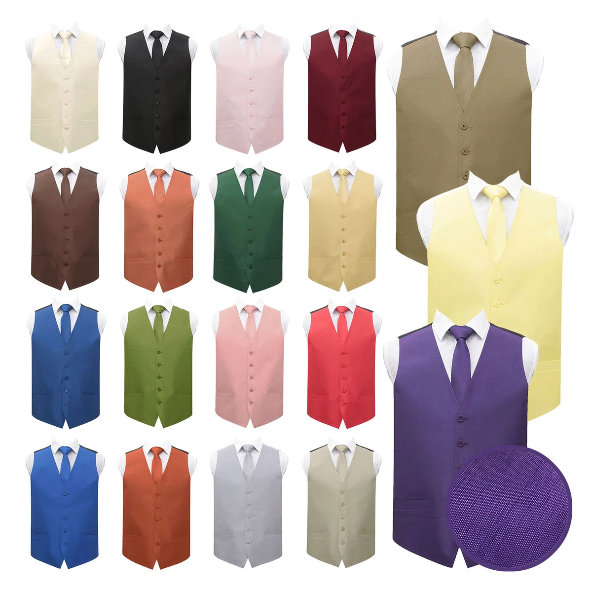 Set Completo Uomo DQT: Gilet Smoking, Camicia E Fiocco, Microfibra, Per Matrimonio O Eventi Formali