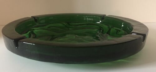 Monumental Mid-Century Modern Emerald Green Blenko Glass Ashtray - Picture 4 of 5