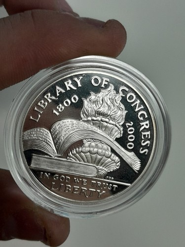 2000-P Library of Congress Commemorative Proof Silver Dollar $1 US Mint Capsule