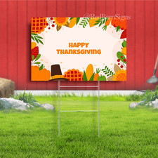 Happy thanksgiving celebration yard sign