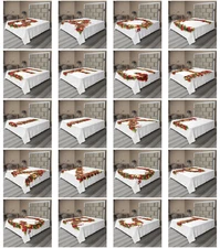 Ambesonne Christmas Alphabet Flat Sheet Top Sheet Decorative Bedding 6 Sizes