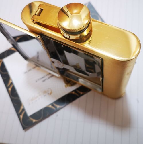 5oz Hip Flask Cigarette Case Storage 24ct Gold Plated Gift Boxed - Picture 2 of 5