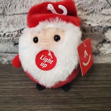 Aurora - Light Ups - 4" Santa Claus Plush Red White Round Stuffed Color Changes
