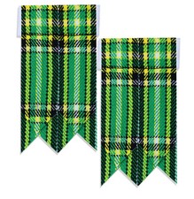Men's Scottish Kilt Sock Flashes made of Acrylic Wool Irish Gre Tartan by Unique