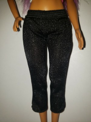 COLORFUL SPANDEX CAPRI PANTS with a BLACK WAISTBAND for BARBIE DOLL