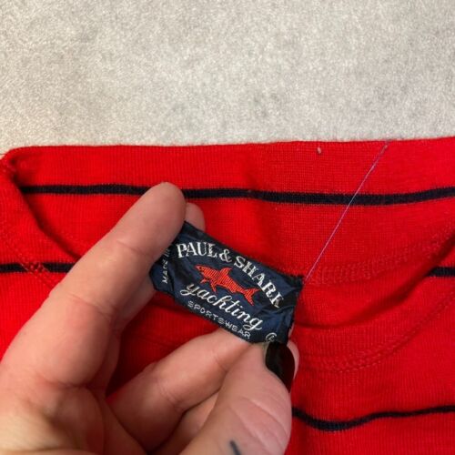 Paul & Shark Yachting Knit Jumper Mens Large Striped Crew Neck Sweater, Red - Picture 8 of 9
